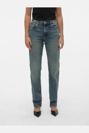 VERO MODA Vmhailey Hohe Taille Gerade Geschnitten Jeans