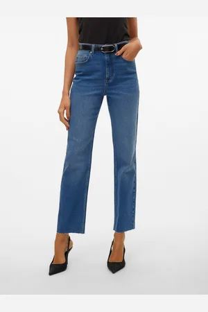 VERO MODA Vmcalia Hohe Taille Gerade Geschnitten Jeans