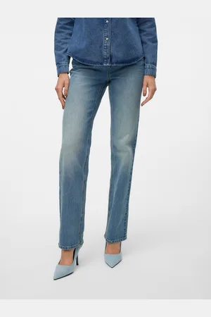 VERO MODA Vmtessa Hohe Taille Gerade Geschnitten Jeans
