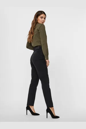 VERO MODA Vmbrenda Hohe Taille Gerade Geschnitten Knöchel Jeans