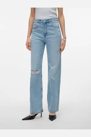 VERO MODA Vmrylee Hohe Taille Gerade Geschnitten Jeans