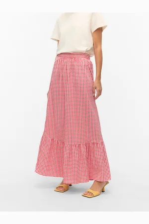 VERO MODA Vmcheck Hohe Taille Langer Rock