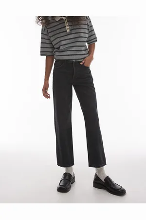 Topshop Runway Mid Rise Straight Cropped Jean