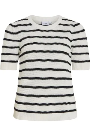 VILA Kurzarm Stricktop