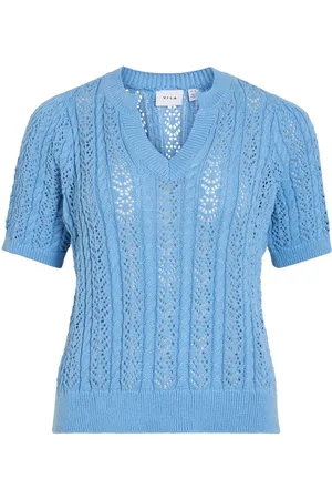 VILA Kurzarm Stricktop