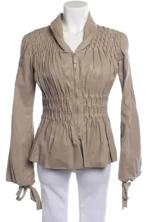Bottega Veneta Lederjacke 36 Hellbraun