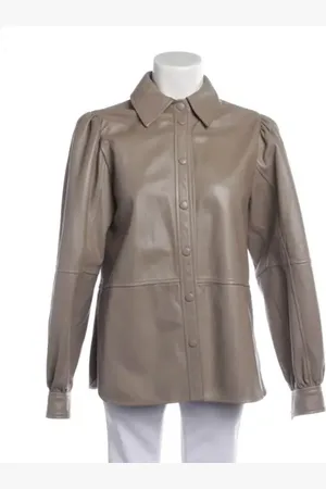 Ganni Lederjacke 38 Camel