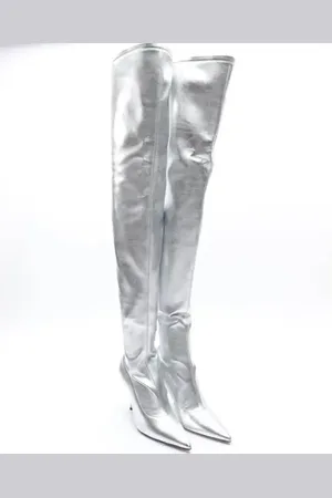 PARIS TEXAS Overkneestiefel EUR 39 Silber