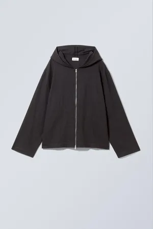 Weekday Lockerer Zip-Hoodie aus Leinenmischung