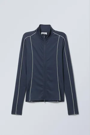 Weekday Lionella Paspel-Langarmshirt mit Reißverschluss