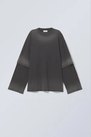 Weekday Doppelt gefärbtes Oversized-Langarm-Top