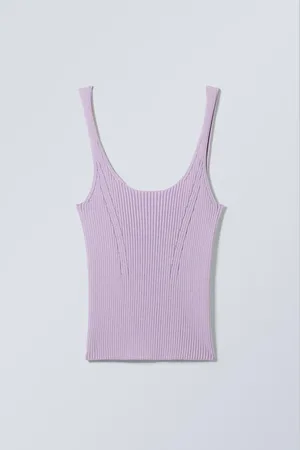 Weekday Zweifarbiges Stricktop ohne Ärmel