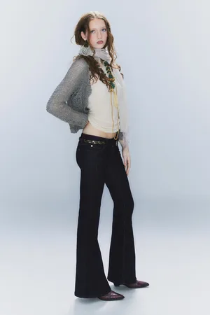 Cheap Monday Skinny-Jeans mit Schlag und niedrigem Bund