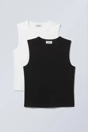 Weekday 2er-Pack eng anliegender Tanktops