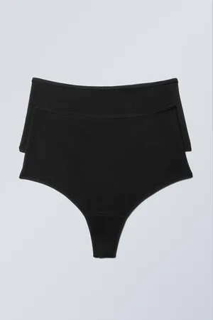 Weekday 2er-Pack weiche High-Waist-Tangas