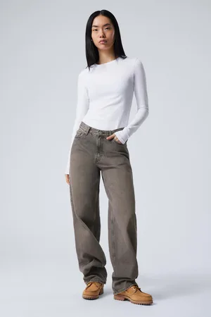 Weekday Rail Mid Waist Loose Wide Leg Jeans