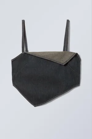 Weekday Figurbetontes, asymmetrisches Denim-Top