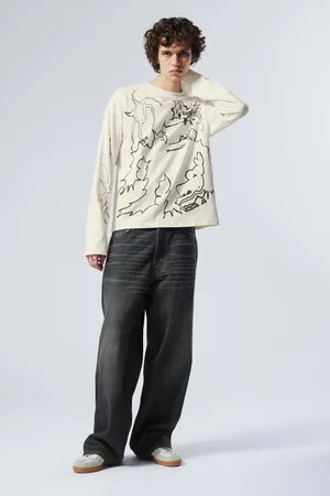 Weekday Kastiges Langarmshirt mit Grafikprint