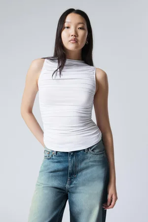 Weekday Drapiertes Top mit Stehkragen