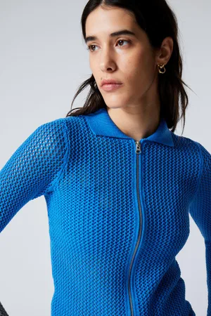 Weekday Baumwoll-Strickjacke mit Zipper