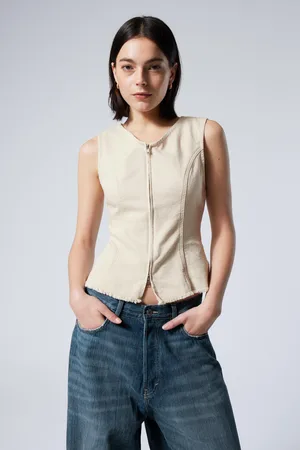 Weekday Ärmelloses Zip-Top aus Baumwolle