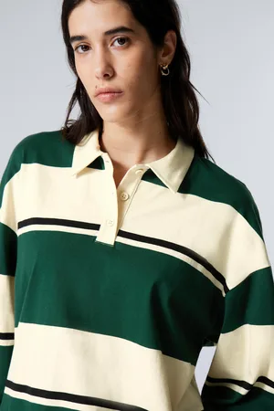 Weekday Gestreiftes Oversized-Poloshirt