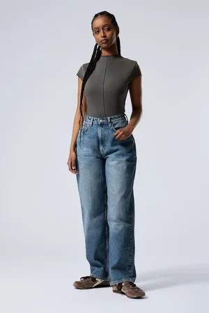 Weekday Halo Curve High Waisted Regular Wide Leg Jeans