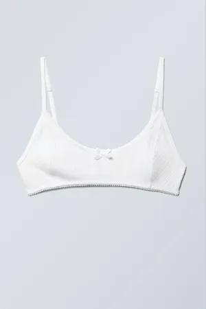 Weekday Tief ausgeschnittener Pointelle-Bralette