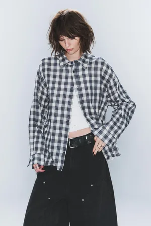 Cheap Monday CM x LB Kariertes langärmliges Unisex-Hemd