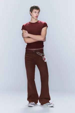 Cheap Monday CM x LB Boo Bootleg Washed Red Unisex Jeans