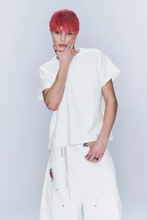 Cheap Monday CM x LB Kastiges Unisex-T-Shirt mit Print