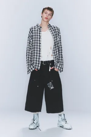 Cheap Monday CM x LB Dunno Washed Black Unisex Carpenter Jorts