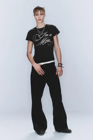 Cheap Monday CM x LB Boo Bootleg Washed Black Unisex Jeans