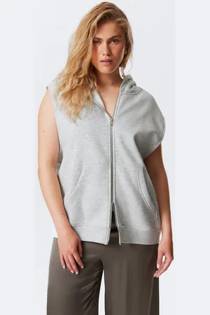 Weekday Ärmelloser Oversized-Zip-Hoodie aus Baumwolle