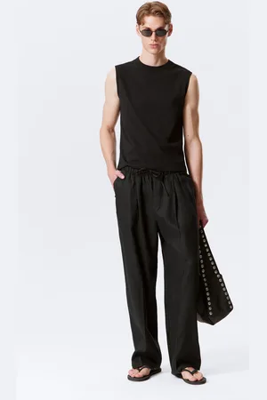 Weekday Locker geschnittene Leinenhose mit geradem Bein