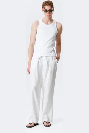 Weekday Locker geschnittene Leinenhose mit geradem Bein