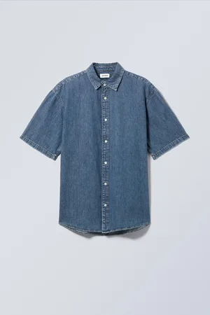 Weekday Locker sitzendes Kurzarm-Jeanshemd