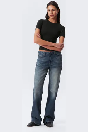 Weekday Moon Mid Rise Regular Bootcut Leg Jeans