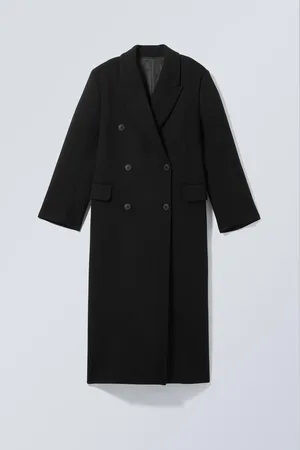 Weekday Zweireihiger Oversized-Mantel aus Wollmischung