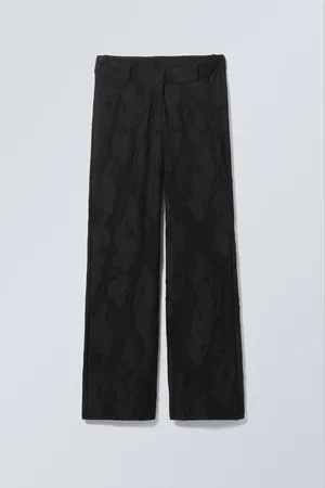Weekday Ausgestellte Jacquardhose mit tiefem Bund