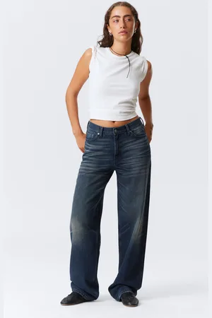 Weekday Rail Mid Waist Loose Wide Leg Jeans
