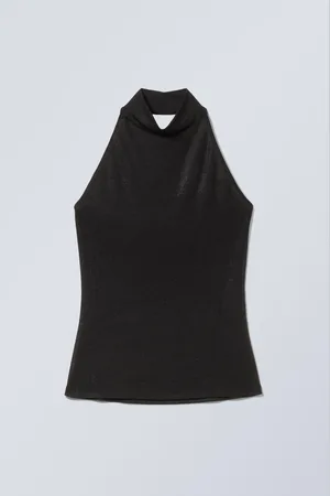 Weekday Ärmelloses, glänzendes Neckholder-Top
