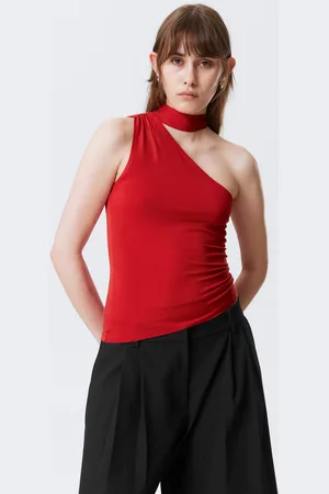 Weekday Lyocell One-Shoulder-Top zum Binden