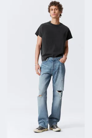 Weekday Space Relaxed Straight Leg Distressed Jeans