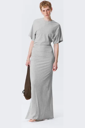 Weekday Kurzärmeliges Maxikleid mit Raffung