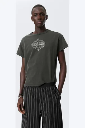 Weekday Boxy Baumwoll-T-Shirt mit Grafik und Flügelärmeln