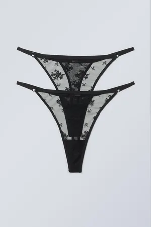 Weekday 2er-Pack Tanga-Strings aus Spitze