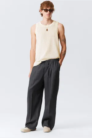 Weekday Locker geschnittene Leinenhose mit geradem Bein