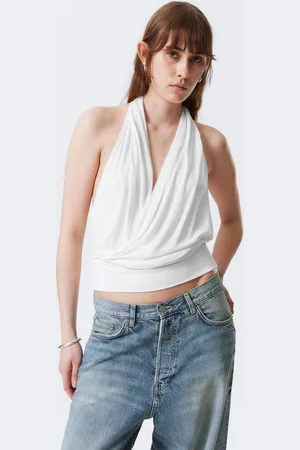 Weekday Drapiertes Neckholder-Oberteil aus Jersey