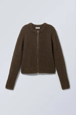 Weekday Gestrickter Zip-Cardigan mit schmaler Passform